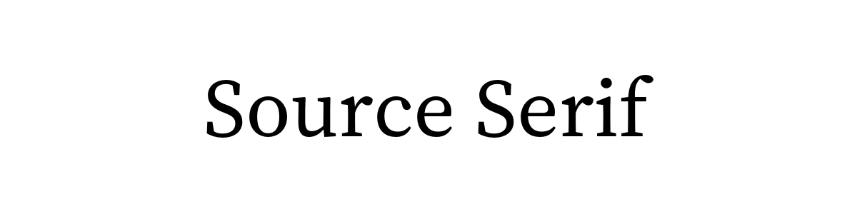 Source Serif Regular 字重的"Source Serif"文本效果展示