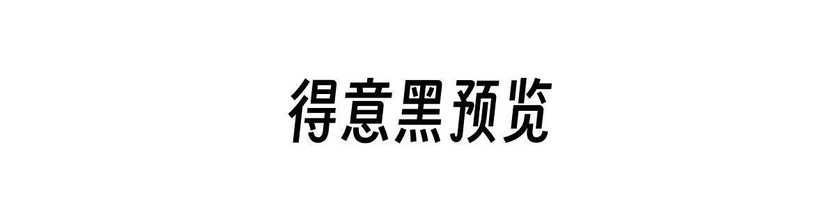 得意黑Regular字重的"得意黑预览"文本效果展示