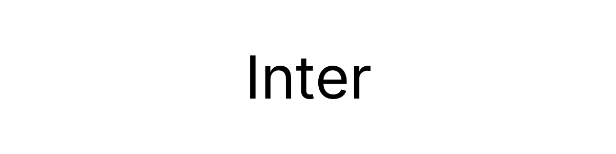 Inter Regular 字重的"Inter"文本效果展示