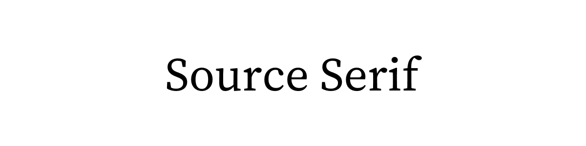 Source Serif Regular字重的"Source Serif"文本效果展示